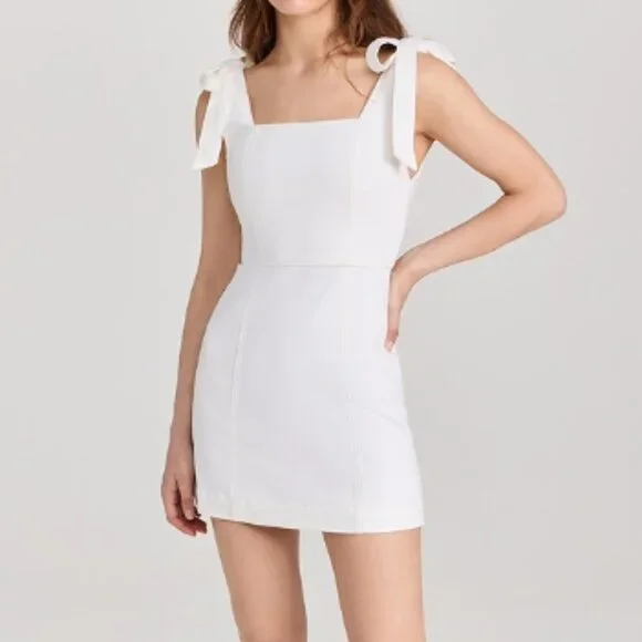 white christmas dresses Denim Tie Shoulder Dress